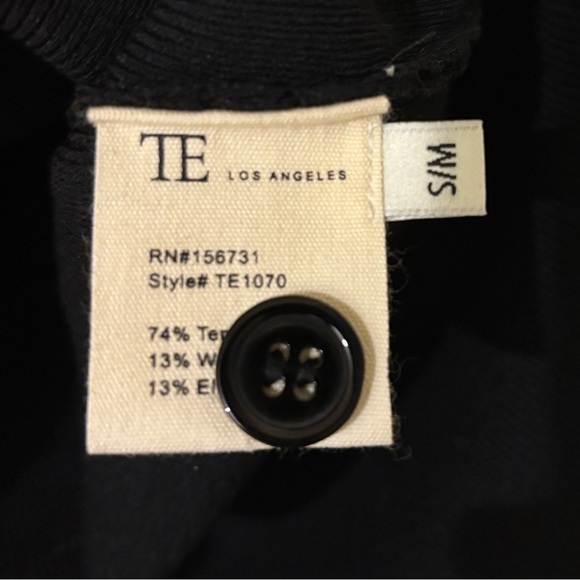 There-Elsewhere Black Collared Compact Knit Top S/M - Picture 8 of 11